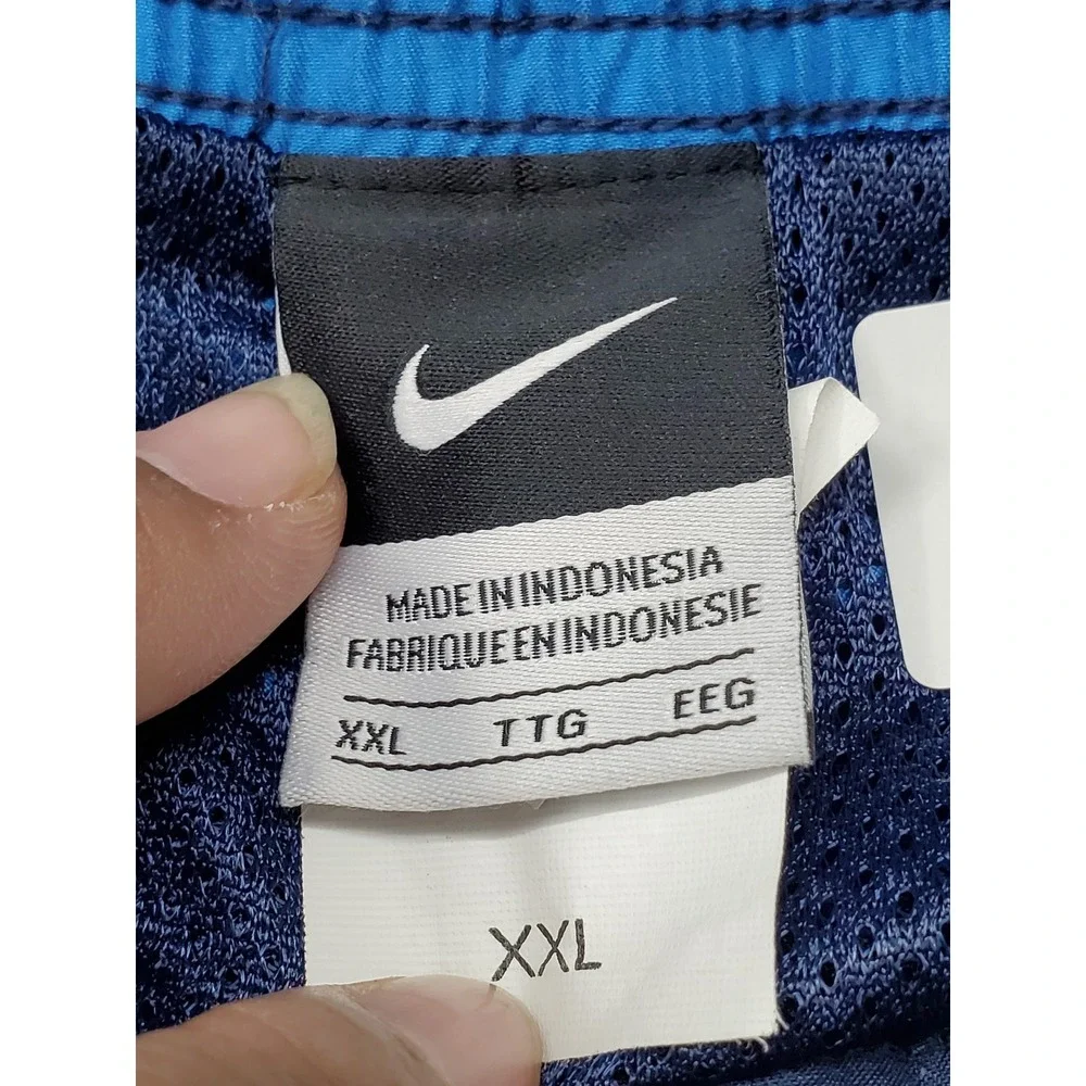 Nike Men Shorts XXL Navy Blue Swimwear Floral Trunks Logo